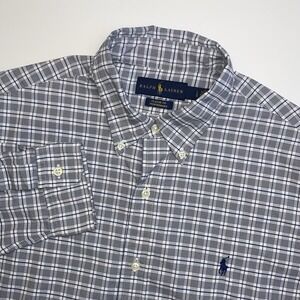 Polo Ralph Lauren Performance Shirt Men Large Classic Fit Long Sleeve Plaid Pony
